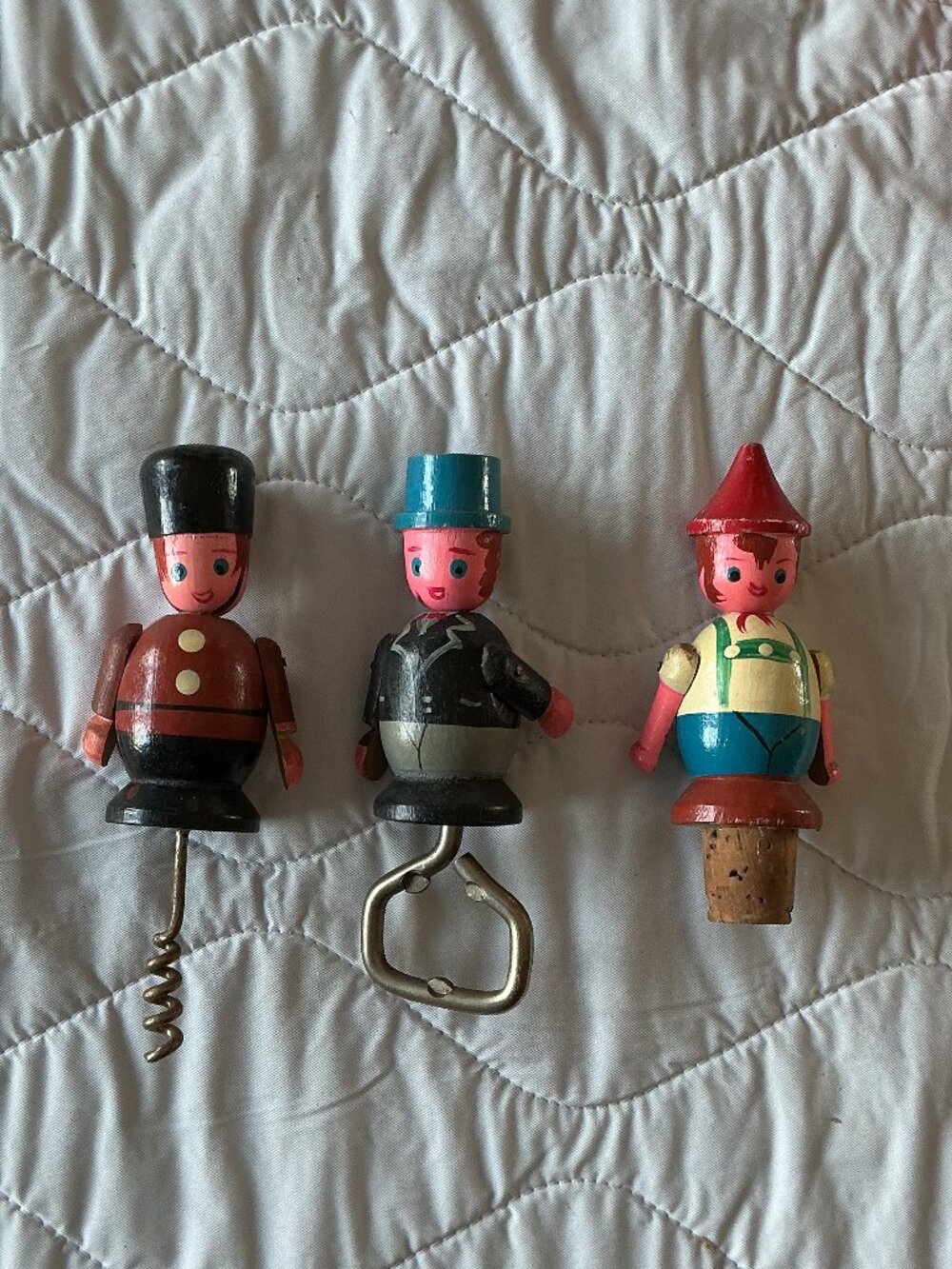 Vintage Hand Painted Wooden Figures Novelty Bar Tools